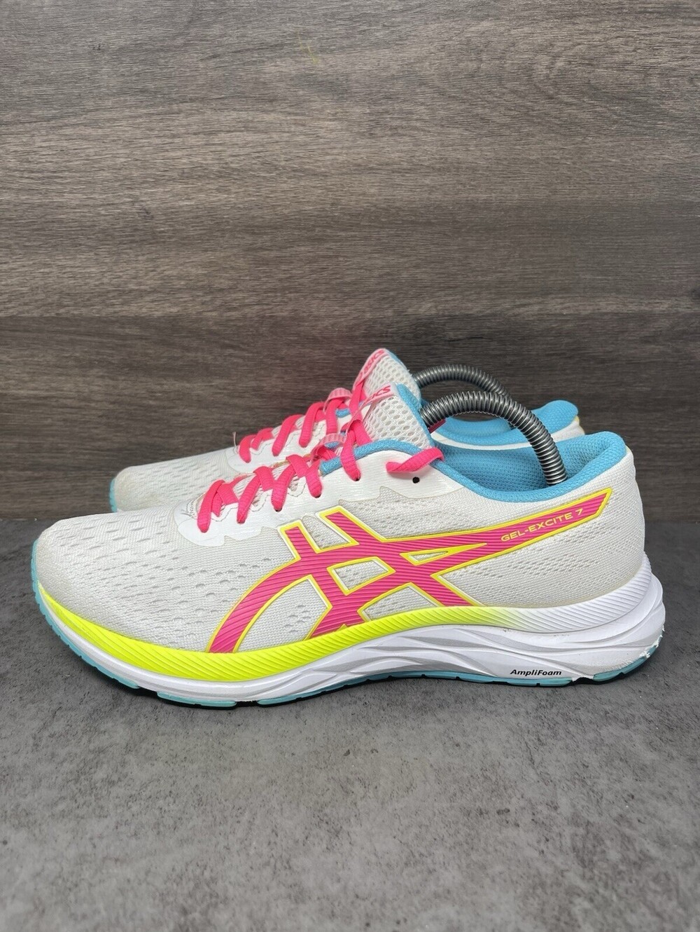 ASICS GEL Excite 7 White Pink Size 10 Womens Running Shoes 1012A562